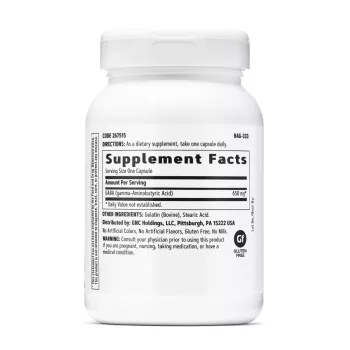 Gnc Gaba 650 Mg, Neurotransmitator Natural Pentru Relaxare, Somn Si Stres, 90 Cps