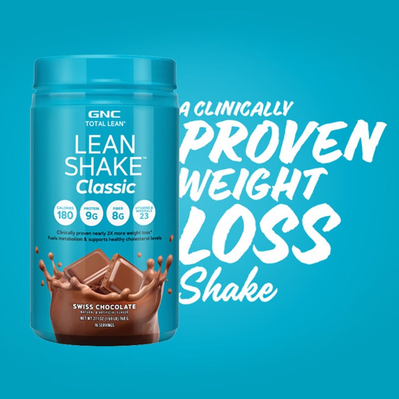 Gnc Total Lean Lean Shake Classic, Shake Proteic, Cu Aroma De Ciocolata Elvetiana, 768 G