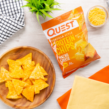 Quest Tortilla Style Protein Chips, Chipsuri Tortilla, Cu Aroma De Branza Nacho, 32 G