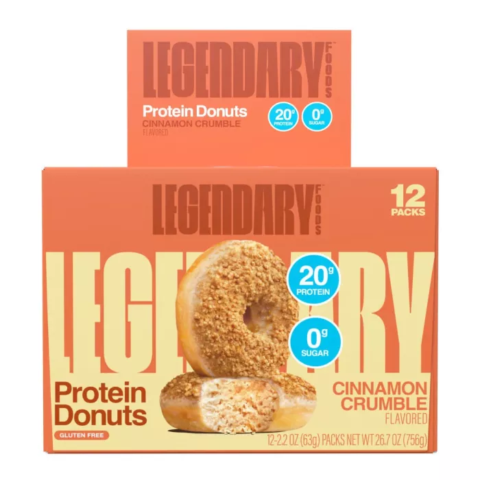 Legendary Foods Protein Donut With Cinnamon Crumble Flavor, Gogoasa Proteica Cu Aroma De Topping Crocant Cu Scortisoara, 63 G