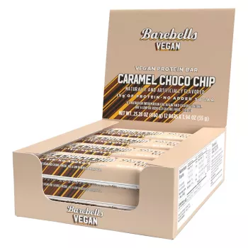 Barebells Vegan Protein Bar With Caramel Choco Chip Flavor, Baton Proteic Vegan Cu Aroma De Caramel Si Chipsuri De Ciocolata, 55 G