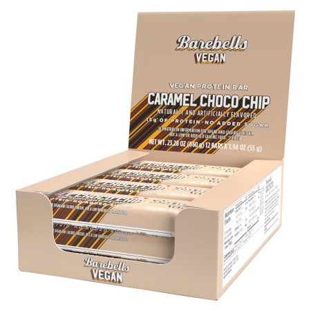 Barebells Vegan Protein Bar With Caramel Choco Chip Flavor, Baton Proteic Vegan Cu Aroma De Caramel Si Chipsuri De Ciocolata, 55 G