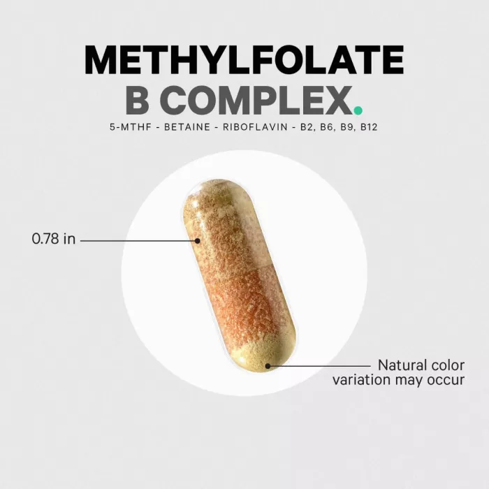 Codeage Methylfolate B Complex, Forma Bioactiva B Complex Pentru Energie, Metabolism Si Sanatate Celulara, 120 Cps
