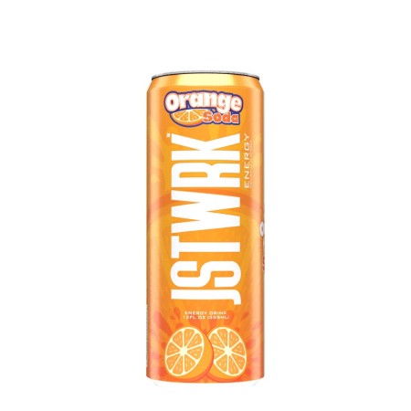 Jst Wrk Energy Drink, Bautura Energizanta Carbogazoasa Cu Aroma De Portocale, 355 Ml