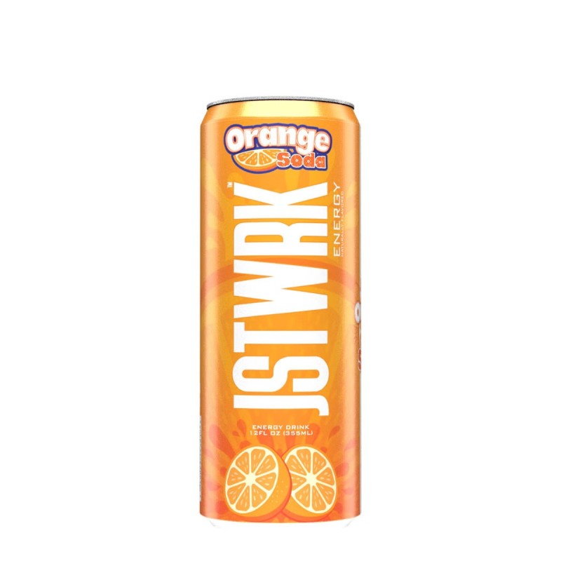 Jst Wrk Energy Drink, Bautura Energizanta Carbogazoasa Cu Aroma De Portocale, 355 Ml