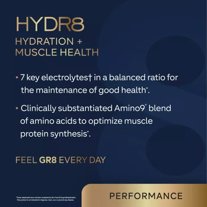 Gr8 Lifestyle Hydr8 Hydration And Muscle Health With Strawberry Watermelon Flavor, Hidratare Avansata Si Suport Muscular, Cu Aroma De Capsuni Si Pepene, 350 G