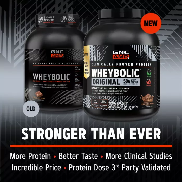 Gnc Amp New Wheybolic, Proteina Din Zer, Studiata Clinic, Cu Aroma De Ciocolata, 1683.20 G