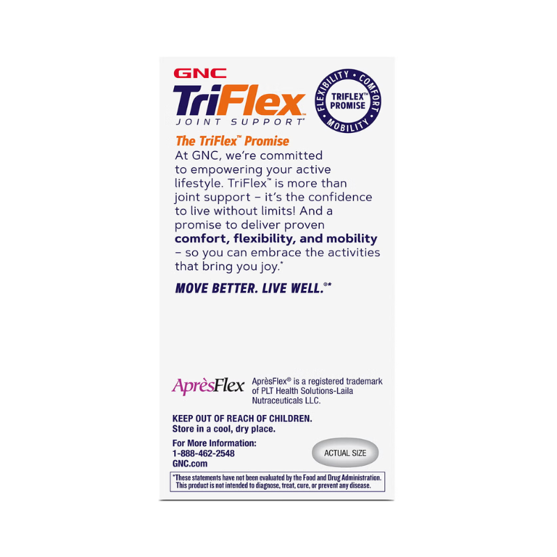 Triflex Fast-acting, apresflex studiat clinic, formula premium pentru sanatatea articulatiilor (120 Tb), GNC Live Well