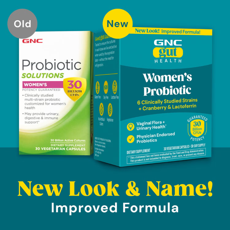 Gnc Gut Health Women’s Probiotic, Probiotic Lab4 Studiat Clinic, 30 Miliarde Ufc Culturi Vii Cu Merisor Si Lactoferrin, 30 Cps