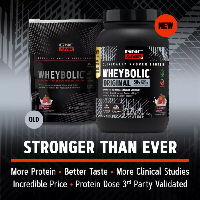 Gnc Amp New Wheybolic, Proteina Din Zer, Studiata Clinic, Cu Aroma De Capsuni, 802.1 G