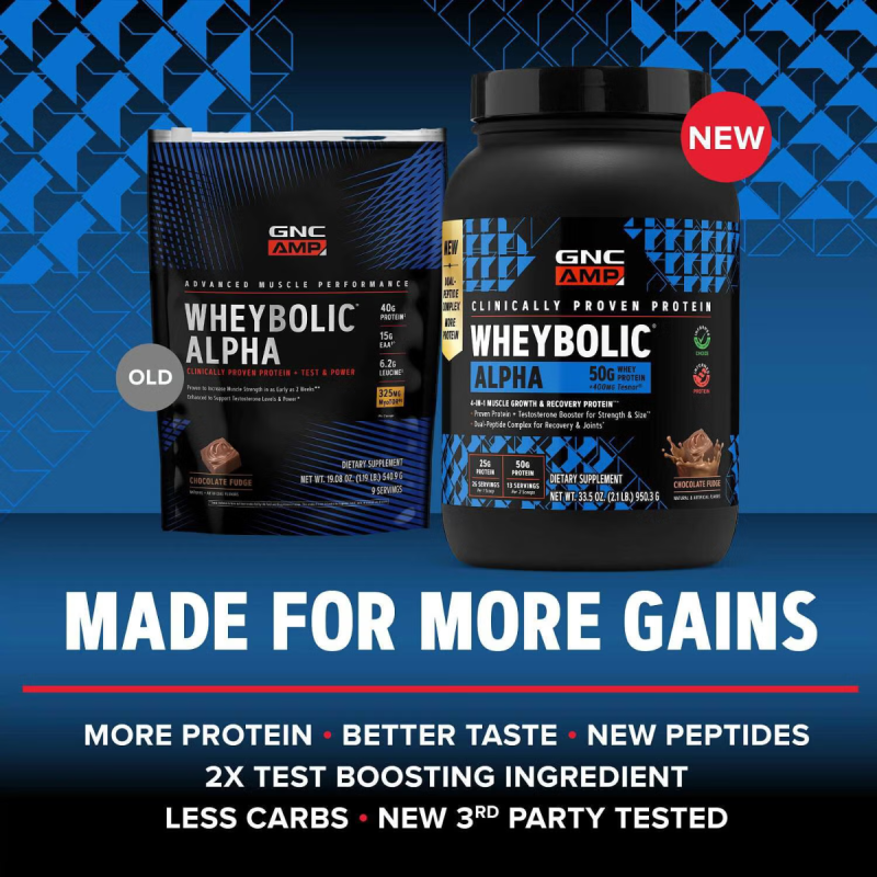 Gnc Amp Wheybolic Alpha, Proteina Din Zer, Cu Aroma De Ciocolata, 950.3 G