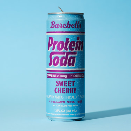 Barebells Protein Soda With Cherry Flavor, Bautura Proteica Carbogazoasa Cu Aroma De Cirese, 355 Ml
