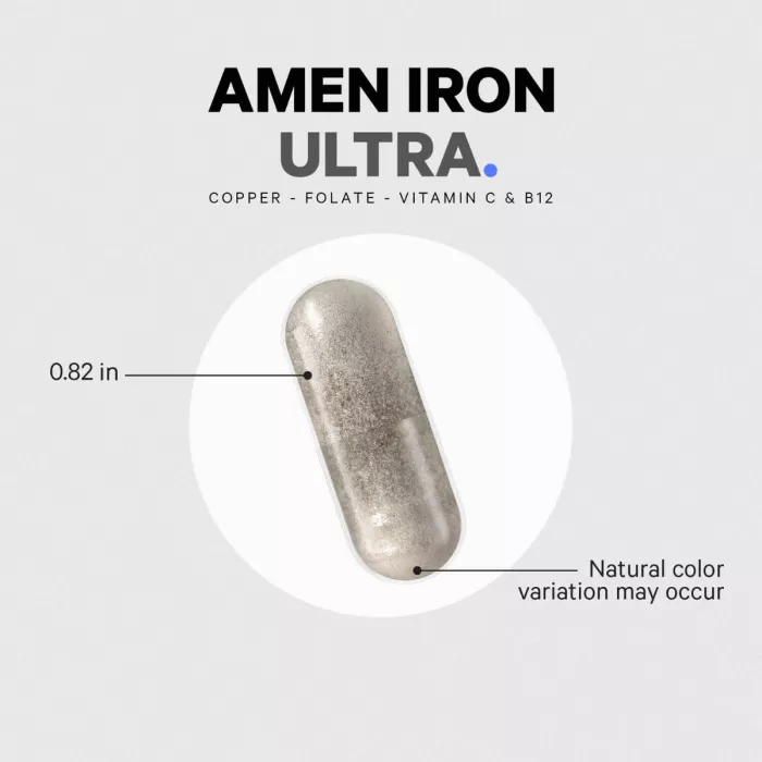 Codeage Amen Iron Ultra, Formula Cu Fier Si Vitamine, 60 Cps