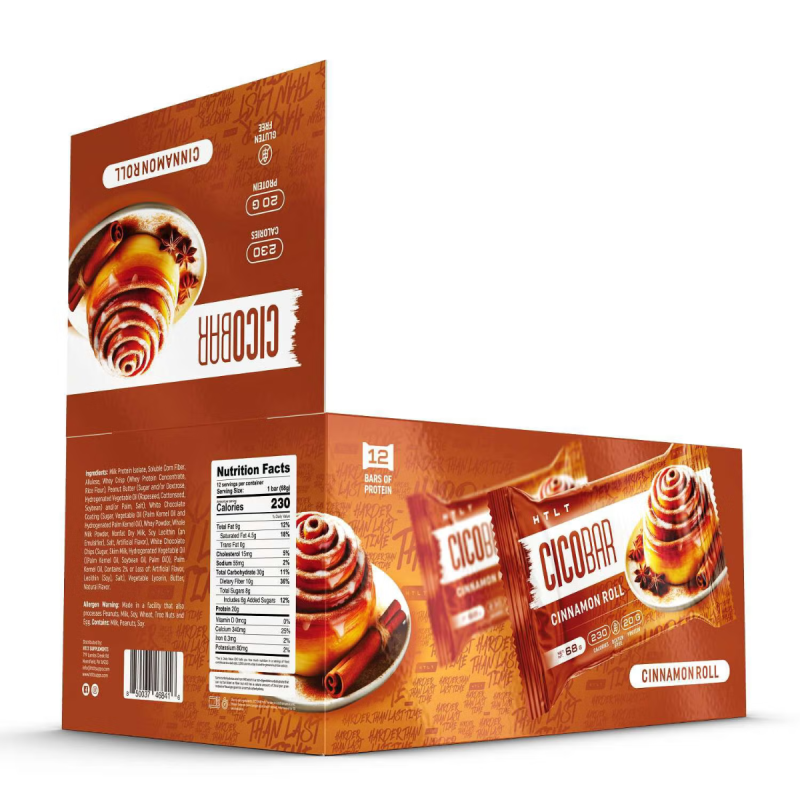 Htlt Cico Bar Cinnamon Roll, Baton Proteic Cu Aroma De Rulou Cu Scortisoara, 68 G