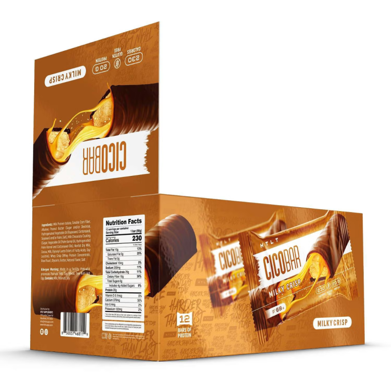 Htlt Cico Bar Milky Crisp, Baton Proteic Cu Aroma De Crema De Lapte Cu Cereale Crocante, 68 G