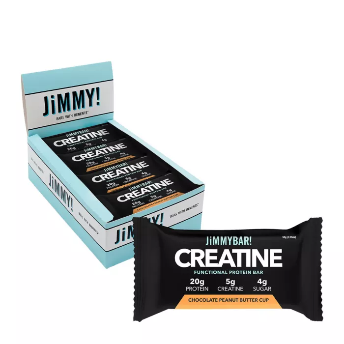 Jimmybar! Baton Proteic Cu Creatina, Aroma De Ciocolata Si Unt De Arahide, 58 G
