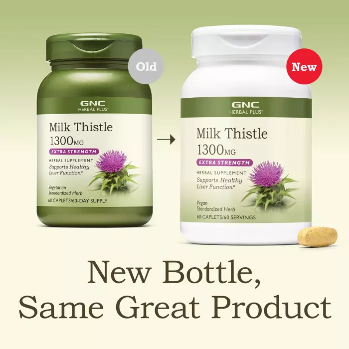 Gnc Herbal Plus Milk Thistle 1300 Mg, Extract Standardizat De Silimarina, 60 Tb