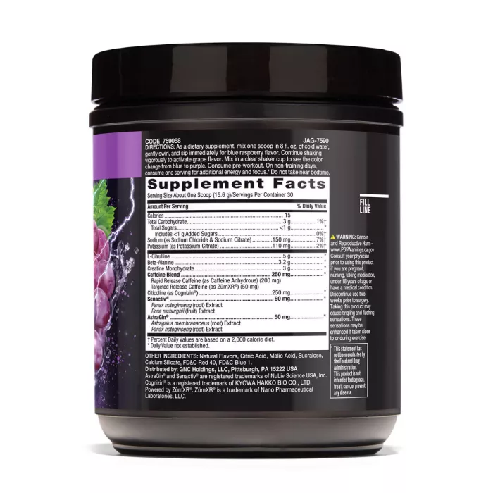 Beyond Raw Lit V2 Pre-workout With Blue Raspberry To Grape Flavor, Pre-workout Cu Aroma De Zmeura Albastra Si Strugure, 468 G