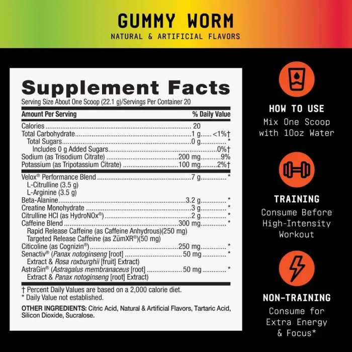 Gnc Beyond Raw Lit Af V2, Formula Avansata De Pre-workout, Cu Aroma De Jeleuri, 442 G