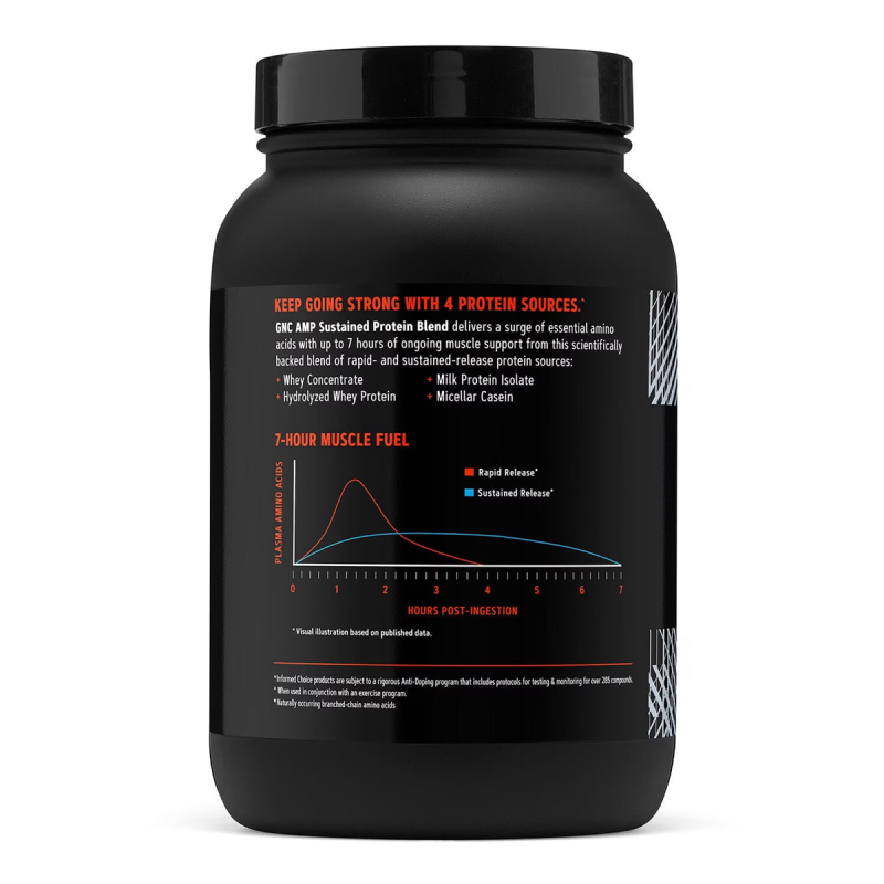Gnc Amp Sustained Protein Blend, Amestec Proteic Cu Aroma De Cereale Fructate, 850.2 G