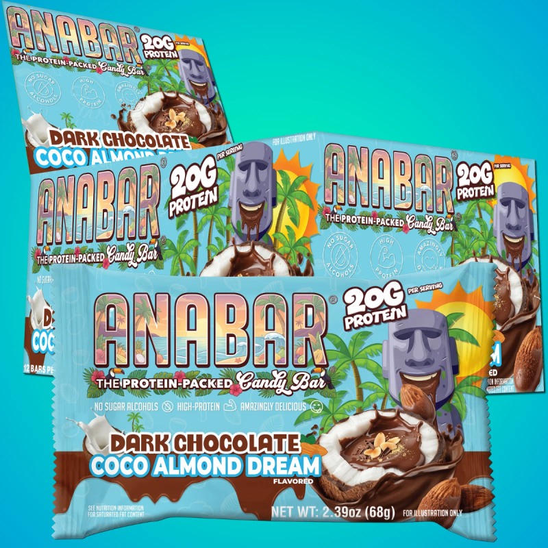 Anabar Dark Chocolate Coco Almond Dream, Baton Proteic Cu Aroma De Ciocolata Neagra, Cocos Si Migdale, 68 G