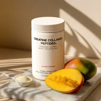 Codeage Creatine Collagen Peptides – Formula Avansata Cu Colagen Marin, Creatina Si Nutrienti Esentiali, Aroma De Mango, 426 G