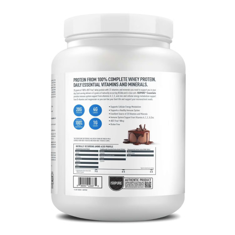 Isopure Essentials Protein Powder, Proteina Din Zer Cu Aroma De Mousse De Ciocolata, 390 G