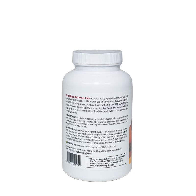 Sylvan Red Yeast Rice, Drojdie De Orez Rosu Organica, Pentru Sanatatea Cardiovasculara Si Reducerea Colesterolului, 1200 Mg, 240 Cps