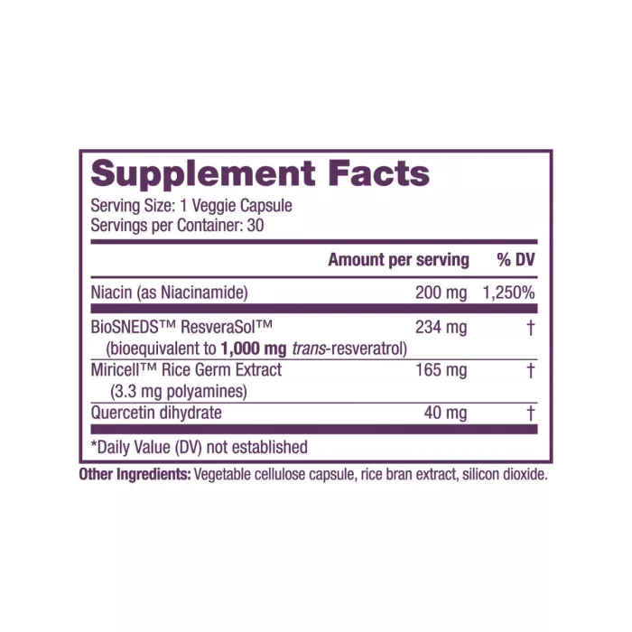 Resvitale Resveratrol + Nad & Miricell Cu Spermidina – Suport Anti-aging, Energie Si Longevitate, 30 Cps