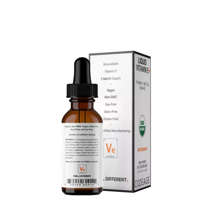 Codeage Liquid Vitamin E And Mct Oil, Formula Pentru Vitalitate Zilnica Si Echilibru Metabolic, 59.2 Ml