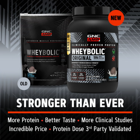 Gnc Amp New Wheybolic, Proteina Din Zer, Studiata Clinic, Cu Aroma De Biscuiti Cu Crema, 828,2 G