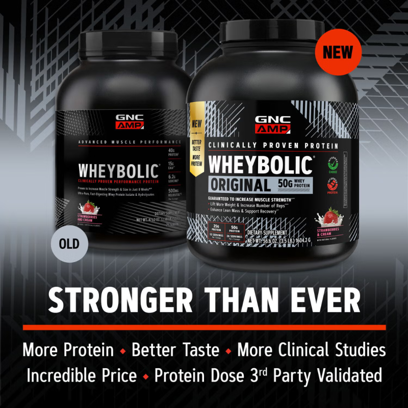 Gnc Amp New Wheybolic, Proteina Din Zer, Studiata Clinic, Cu Aroma De Capsuni Si Frisca, 1604,2 G
