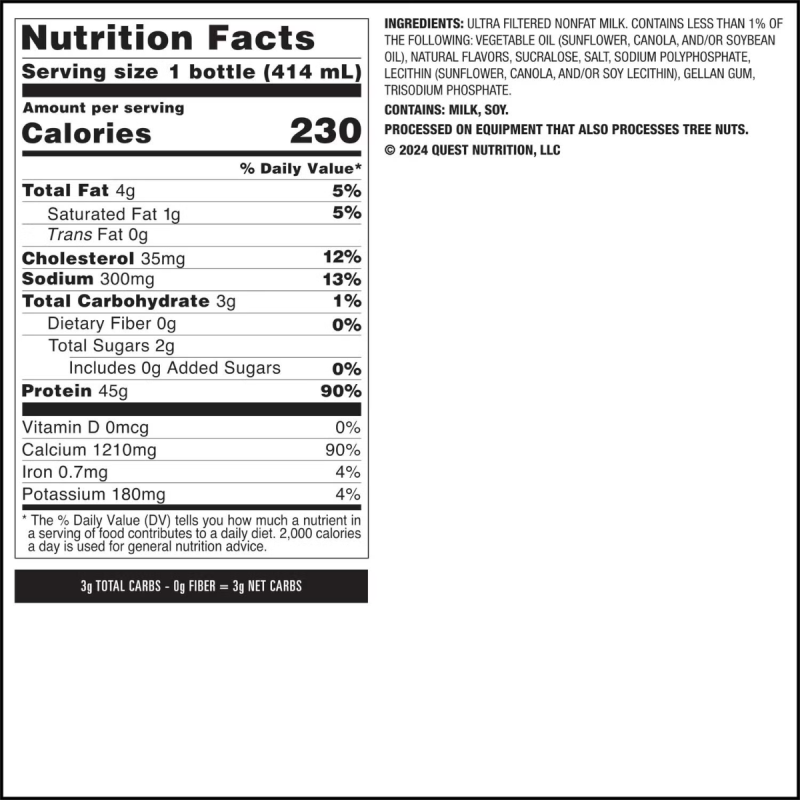 Quest Protein Milkshake Rtd, Milkshake Proteic Cu Aroma De Vanilie, 414 Ml