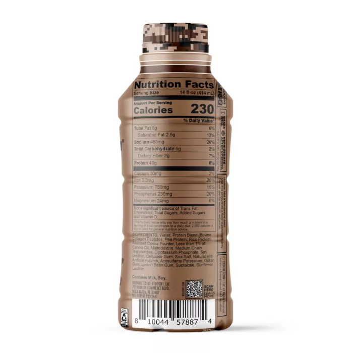 Redcon1 Mre Whole Food Protein Shake Rtd, Shake Proteic Din Alimente Integrale Rtd Cu Aroma De Ciocolata Cu Lapte, 414 Ml