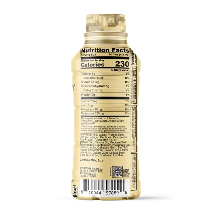Redcon1 Mre Whole Food Protein Shake Rtd, Shake Proteic Din Alimente Integrale Rtd Cu Aroma De Milkshake De Vanilie, 414 Ml