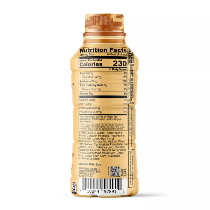 Redcone1 Mre Whole Food Protein Shake Rtd, Shake Proteic Din Alimente Integrale Rtd Cu Aroma De Caramel Sarat, 414 Ml