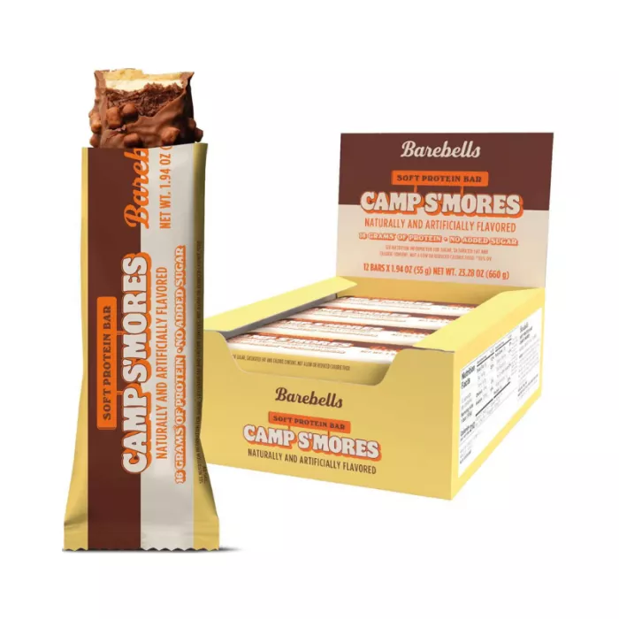 Barebells Protein Bar, With Camp S'mores Flavor, Baton Proteic Cu Aroma De Bezea Caramelizata, 55 G
