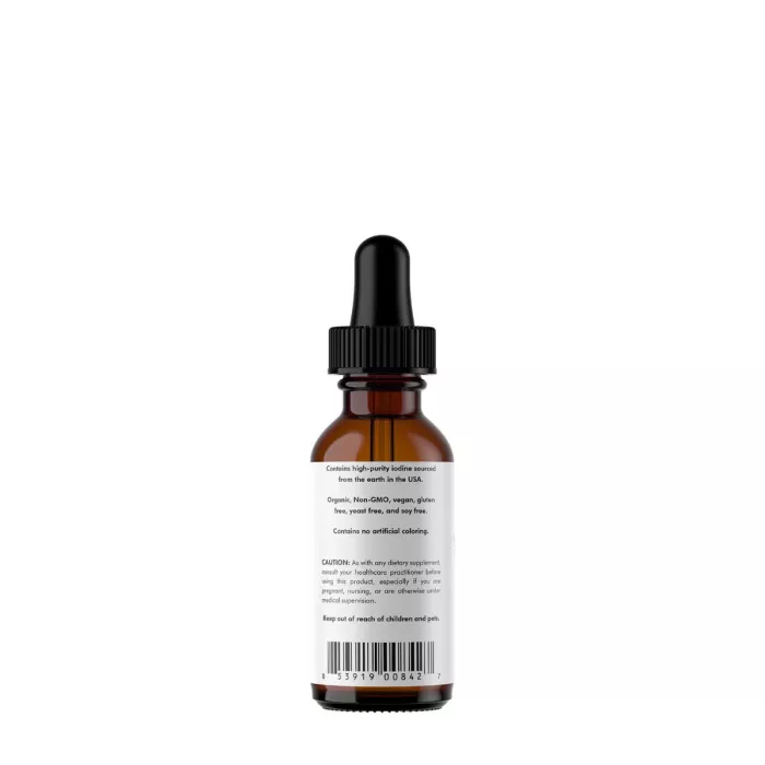 Codeage Liquid Iodine+ Unflavored, Iod Lichid Fara Aroma Pentru Suport Tiroidian Si Functionare Optima A Organismului,59.2 Ml