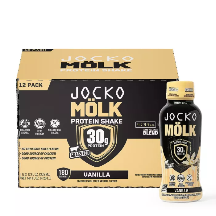 Jocko Molk Protein Shake With Vanilla Flavor, Shake Proteic Cu Aroma De Vanilie 355 Ml