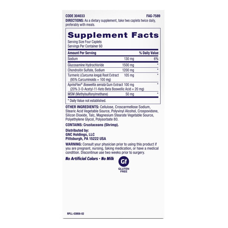 Gnc Triflex Fast-acting, Apresflex Studiat Clinic , Formula Premium Pentru Sanatatea Articulatiilor, 240 Tb