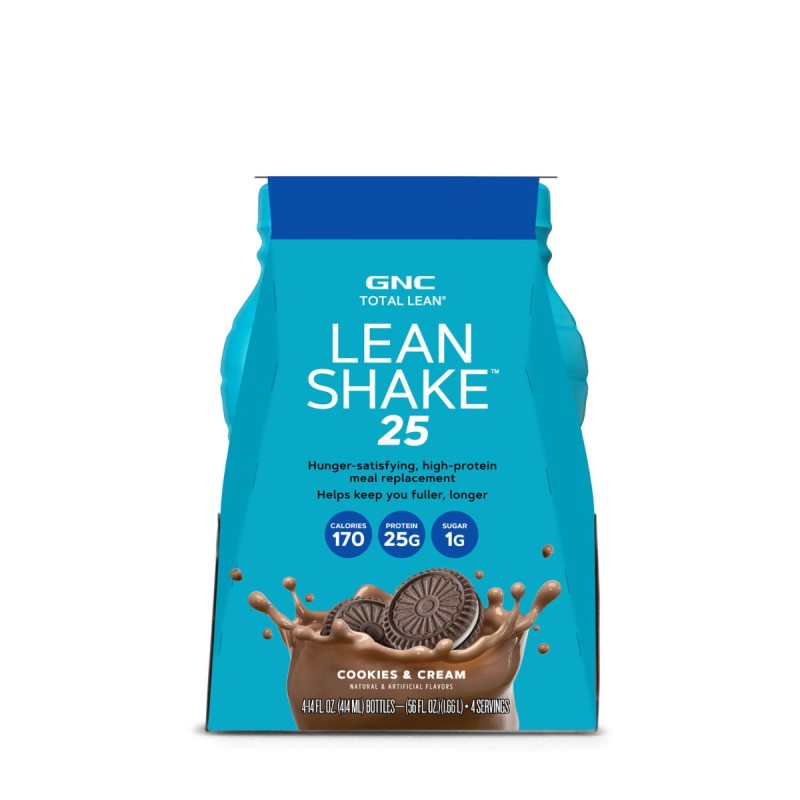 Gnc Total Lean Lean Shake 25, Shake Proteic Cu Aroma De Biscuiti Cu Crema, 414 Ml