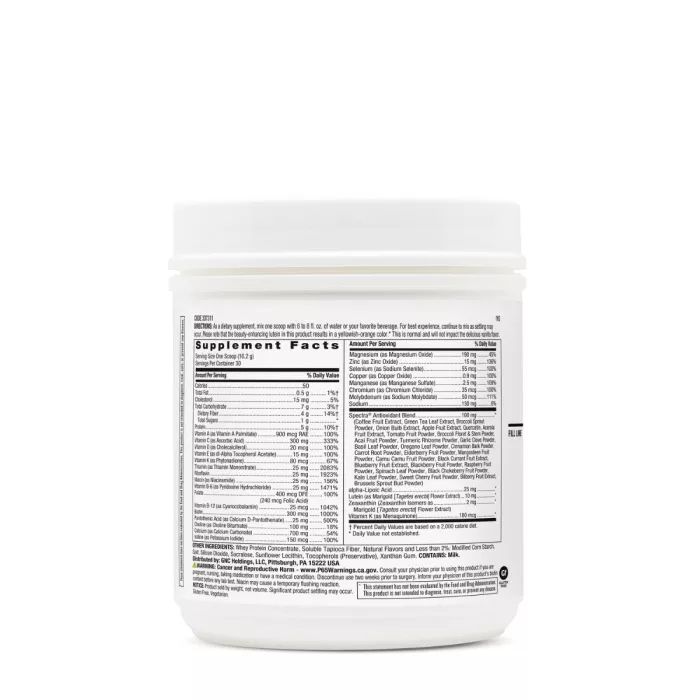 Gnc Women’s Multi Powder, Pudra Cu Multivitamine, Proteina Si Verdeturi Pentru Femei Cu Aroma De Vanilie, 485 G