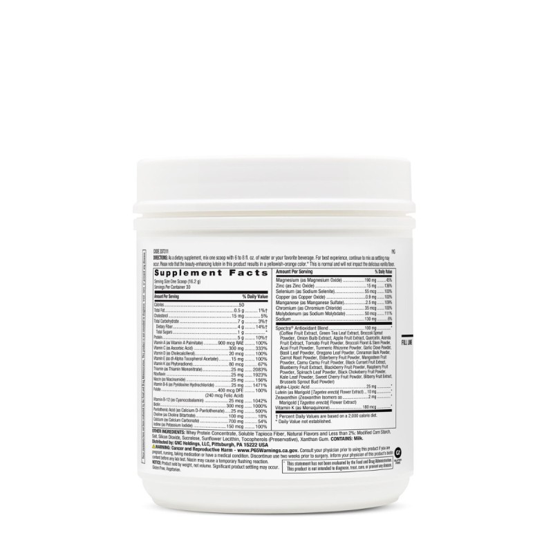 Gnc Women’s Multi Powder, Pudra Cu Multivitamine, Proteina Si Verdeturi Pentru Femei Cu Aroma De Vanilie, 485 G