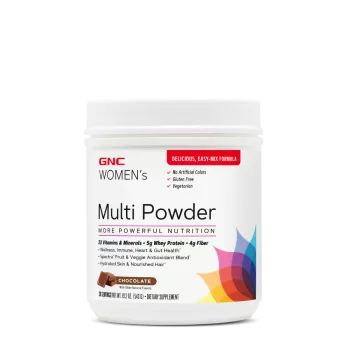 Gnc Women’s Multi Powder, Pudra Cu Multivitamine, Proteina Si Verdeturi Pentru Femei Cu Aroma De Ciocolata, 543 G