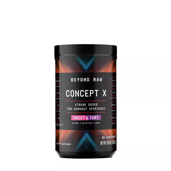 Beyond Raw Concept X Pre-workout, Formula Pre-workout Cu Aroma Sweet & Tart, 598 G Beyond Raw Concept X Pre-workout, Formula Pre-workout Cu Aroma Sweet & Tart, 598 G