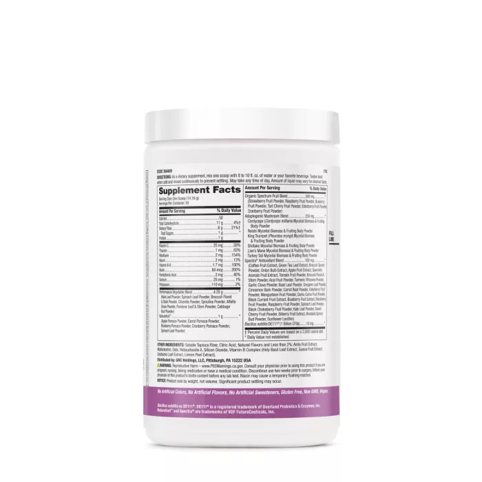 Gnc Superfoods Vital Greens Daily Superfoods Powder, Pudra Cu Super Alimente Verzi Cu Aroma De Fructe De Padure, 424.8 G Gnc Superfoods Vital Greens Daily Superfoods Powder, Pudra Cu Super Alimente Verzi Cu Aroma De Fructe De Padure, 424.8 G