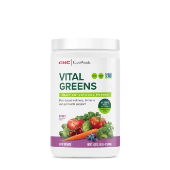 Gnc Superfoods Vital Greens Daily Superfoods Powder, Pudra Cu Super Alimente Verzi Cu Aroma De Fructe De Padure, 424.8 G