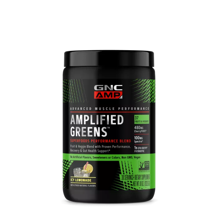 Gnc Amp Amplified Greens Superfoods Performance Blend, Ameste De Super Alimente Verzi Cu Aroma De Limonada Racoritoare, 282.6 G Gnc Amp Amplified Greens Superfoods Performance Blend, Ameste De Super Alimente Verzi Cu Aroma De Limonada Racoritoare, 282.6 G