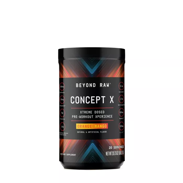 Beyond Raw Concept X Pre-workout, Formula Pre-workout Cu Aroma De Portocale Si Mango, 588.2 G Beyond Raw Concept X Pre-workout, Formula Pre-workout Cu Aroma De Portocale Si Mango, 588.2 G
