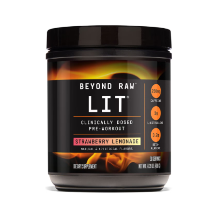 Beyond Raw Lit, Formula Pre-workout, Cu Aroma De Limonada De Capsuni (412.5 G), GNC